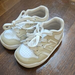 New Balance Kids' Cream and White Sneakers